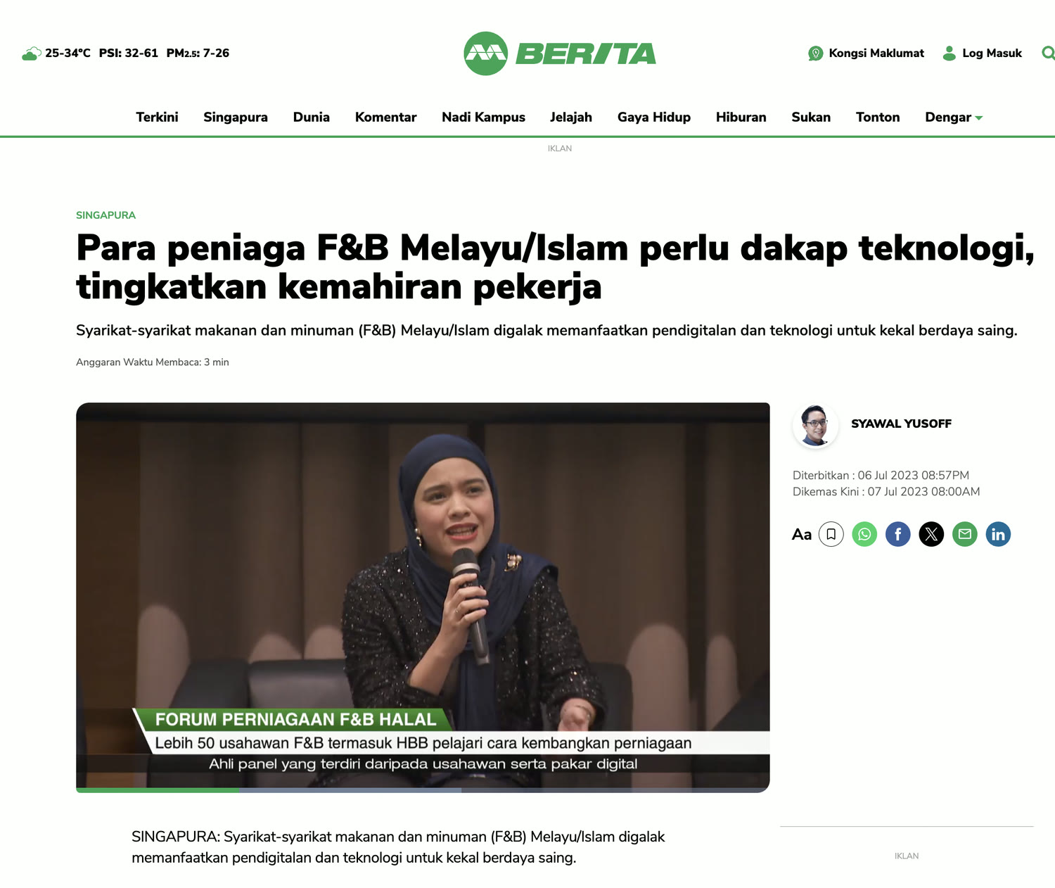 Para peniaga F&B Melayu/Islam perlu dakap teknologi, tingkatkan kemahiran pekerja