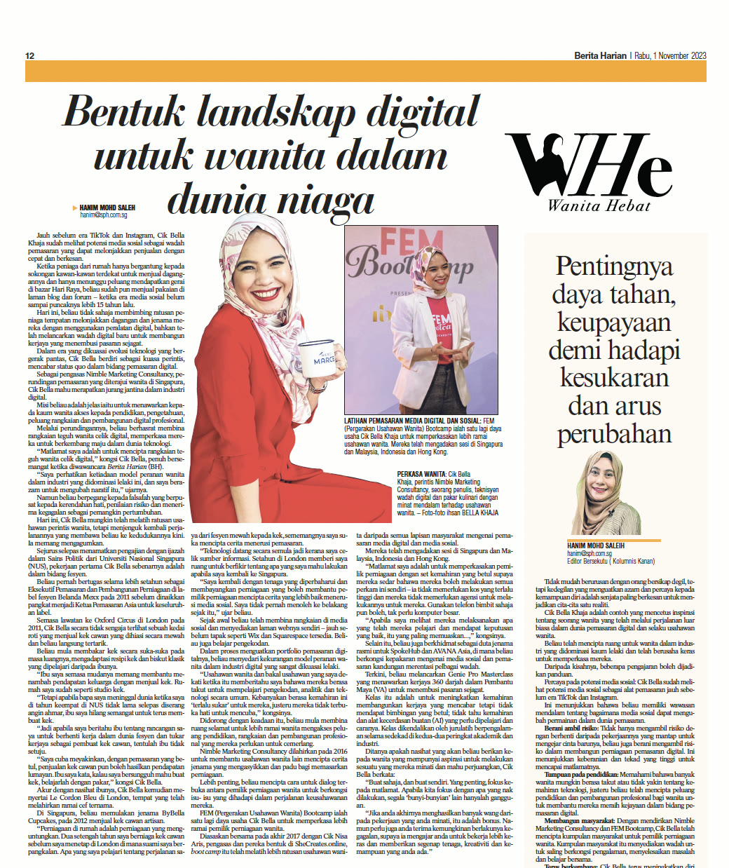 Bentuk landskap digital untuk wanita dalam dunia niaga